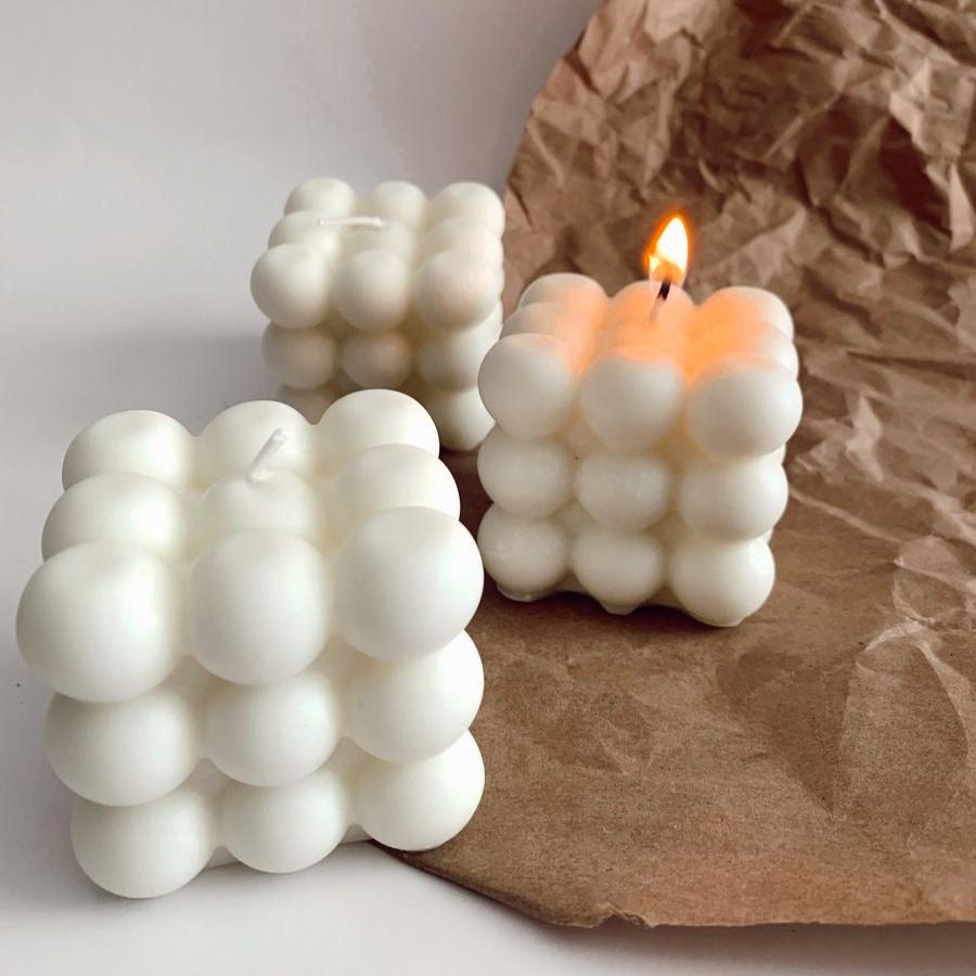 White Bubble Candle - Lavender Scented